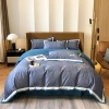 Embroidery double stitching craft model room soft furnishing villa bedding 100s Australian cotton soft brushed four-piece set Specification image